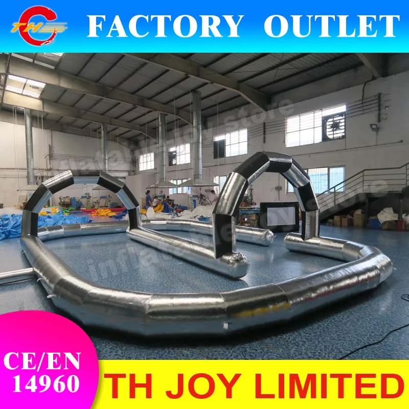 free ship to door!silver color inflatable track zorb ball and kid car playground cheap go karts game | Игрушки и хобби