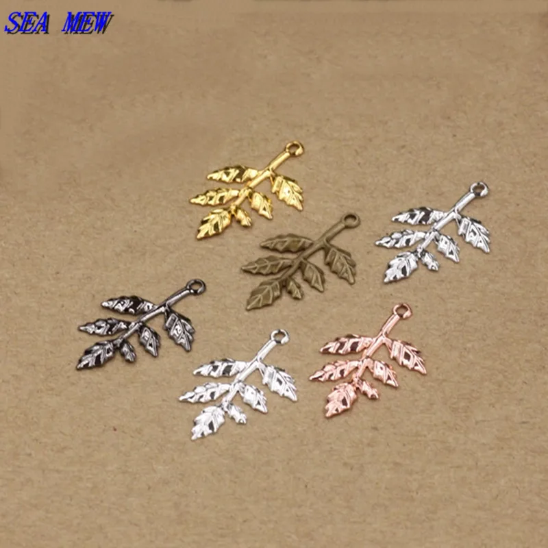 Металлическая латунная филигрань подвеска Закладка в виде ветки 26*27 мм 100 шт.