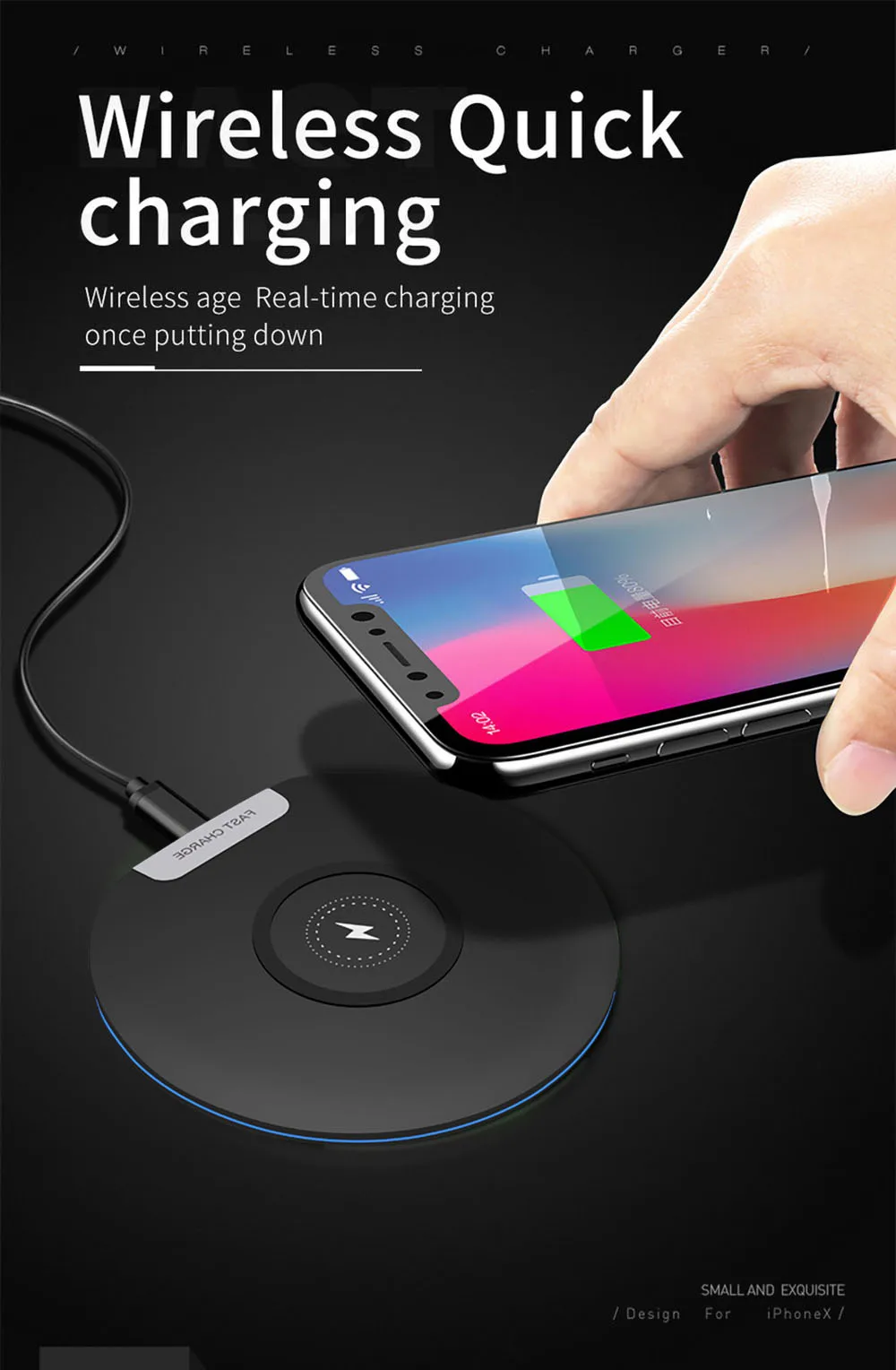 Беспроводное зарядное устройство DCAE QI для iPhone 11 XS Max XR X 8 samsung S10 S9 S8 Xiaomi huawei 10 Вт быстрая зарядная док-станция