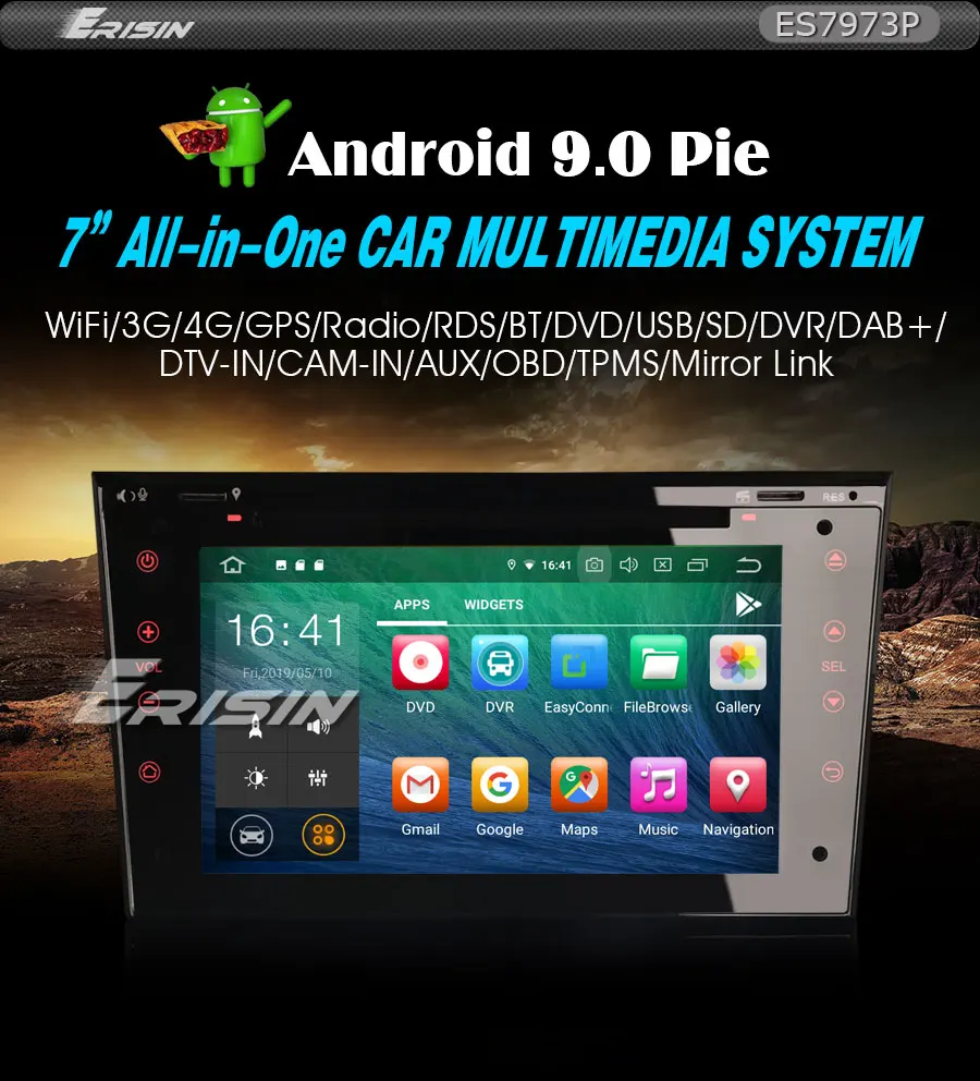 Erisin ES7973P 7" Android 9.0 for Opel Vauxhall Corsa Vectra Zafira Astra Car Stereo DAB+GPS CD Satnav