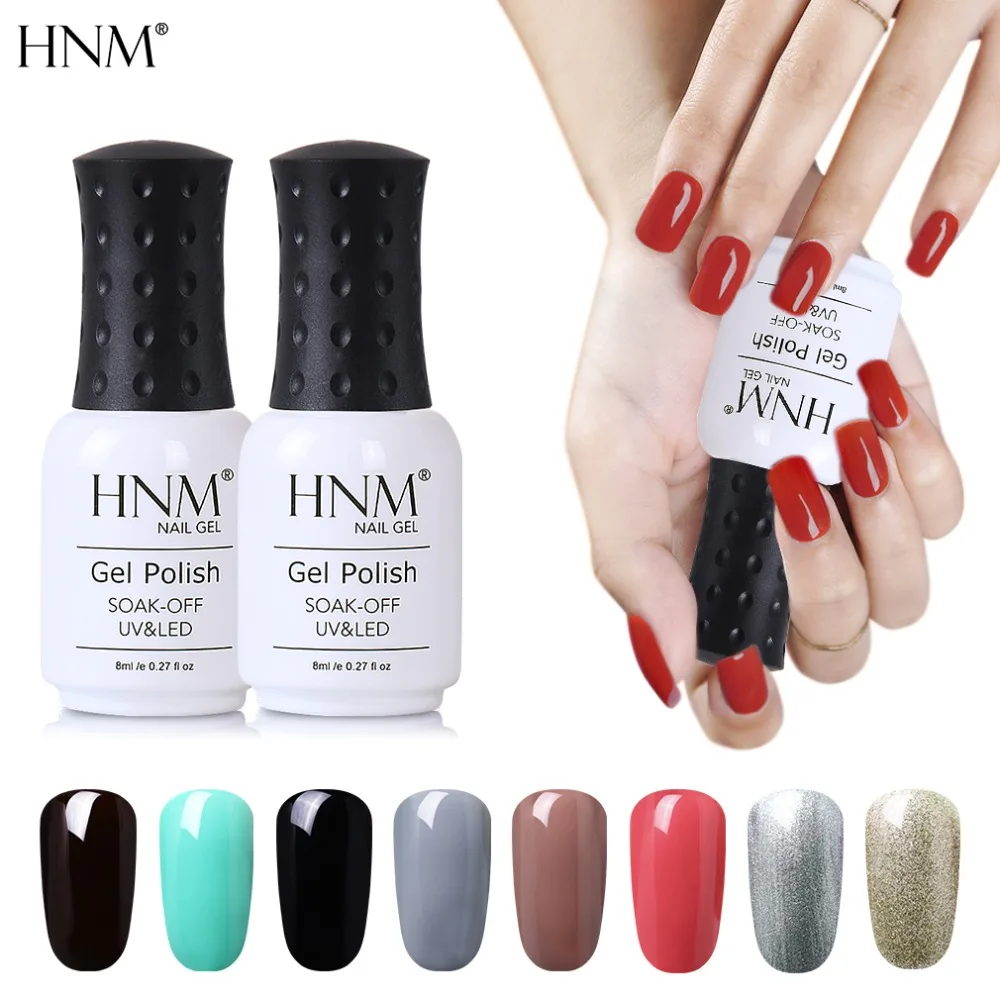 HNM One Step 30 классических однотонных цветов 8 мл УФ-гель для ногтей удаляемый