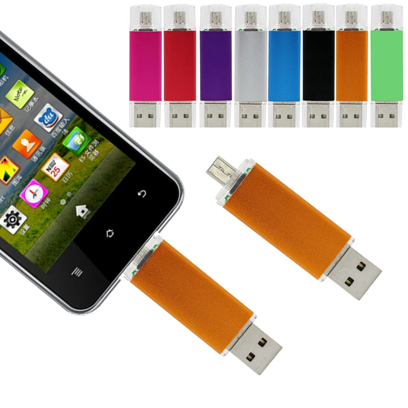 Вращение OTG USB флэш накопитель розовый/синий/серебристый флеш в режиме реального