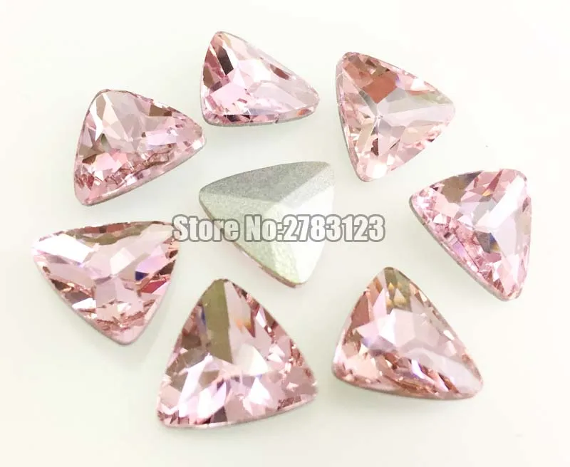 Розовый треугольник AAA + стеклянный кристалл заостренный стразы аксессуары для