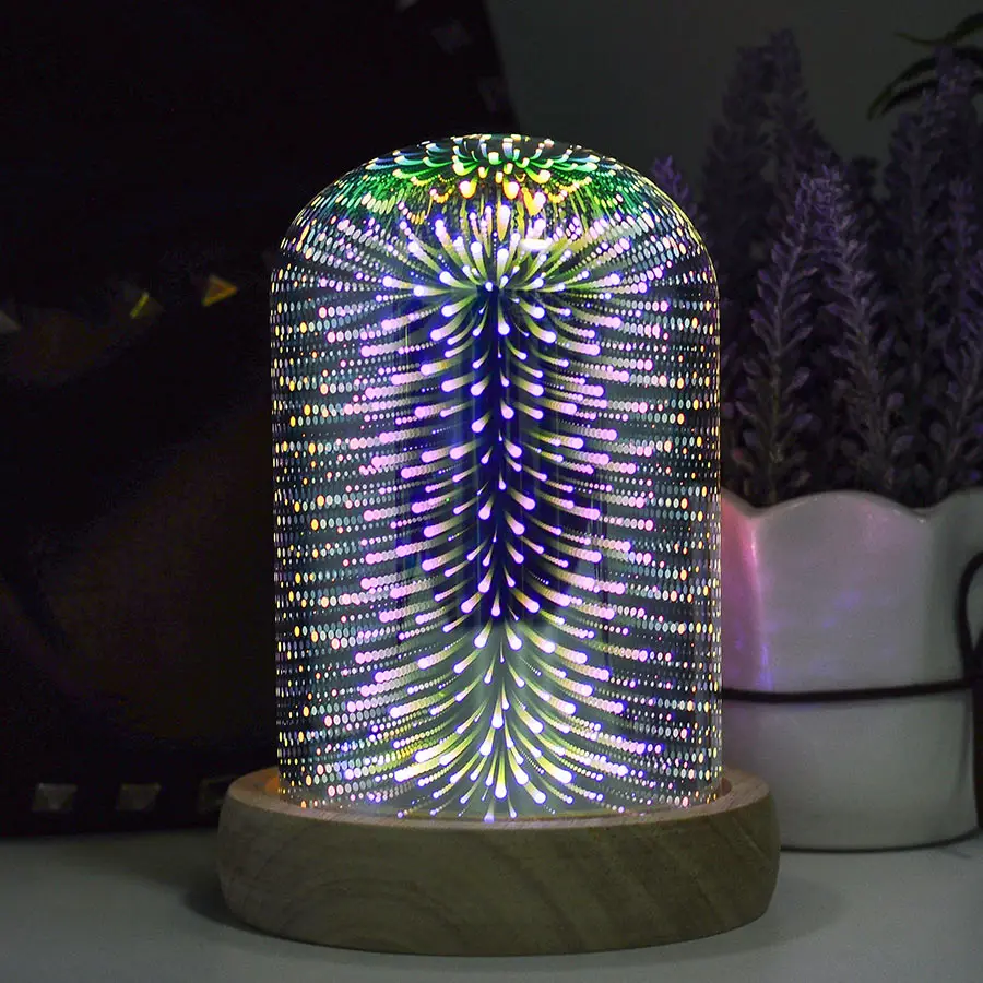 Fireworks 3D светодиодный Настольный светильник, 5 в постоянного тока, 5 Вт, зарядка через usb, волшебный Ночной светильник, креативный дизайн, 3D светильник, сказочный светодиодный светильник, стильная настольная лампа - Цвет корпуса: Fireworks