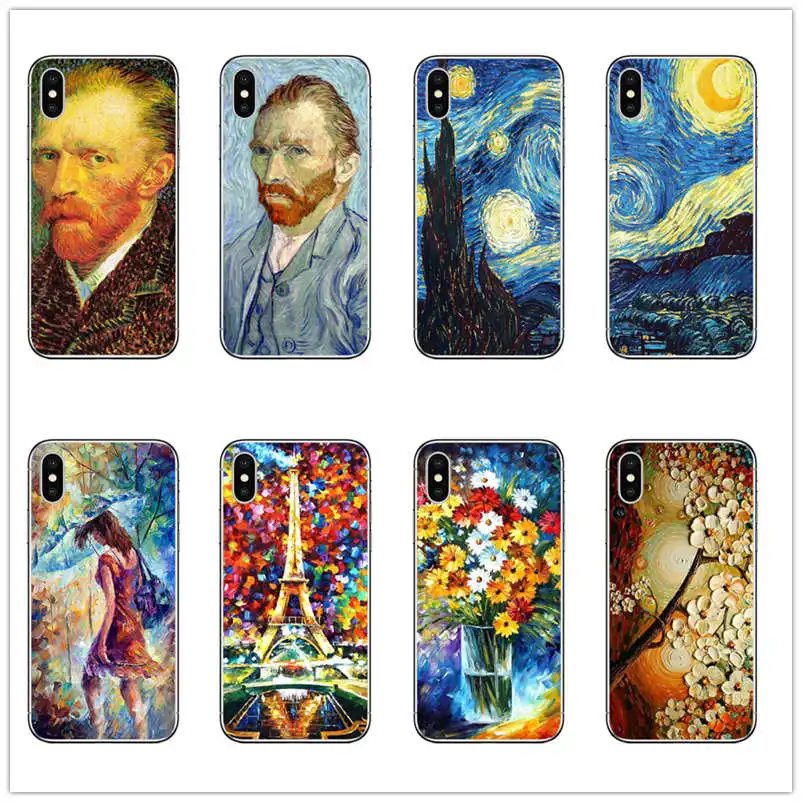 Чехол для телефона с рисунком Ван Гога, мягкий ТПУ чехол для iphone 8, 7, 6 PLUS, 5 X, XR, XS, MAX, 6 S, 5S, SE, чехол для портретов Ван Гога, s