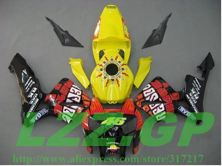 

100% Fit fairings for HONDA CBR600RR 05 06 F5 CBR 600 RR 2005 2006 yellow black injection fairing parts #66S + TANK LZZ.GP