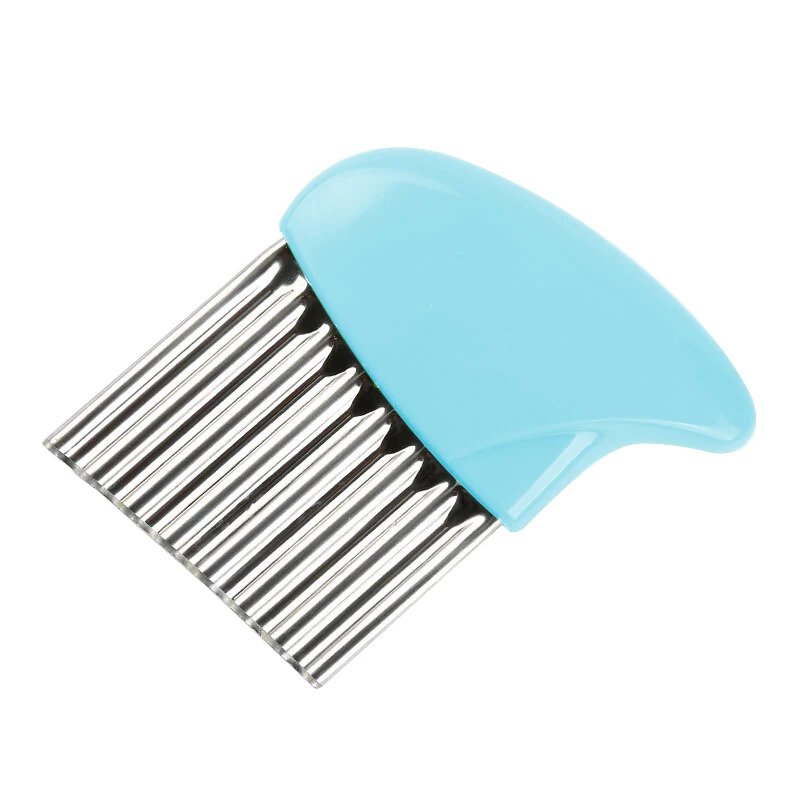 Blue Multiuse Slicer 1pc Wave Shape Onion Potato Slicing Device Wrinkled Undulant Fries Salad Cutting Tool Slicer Kitchen Accessory Vegetable Cutter - Цвет: Blue Multiuse Slicer