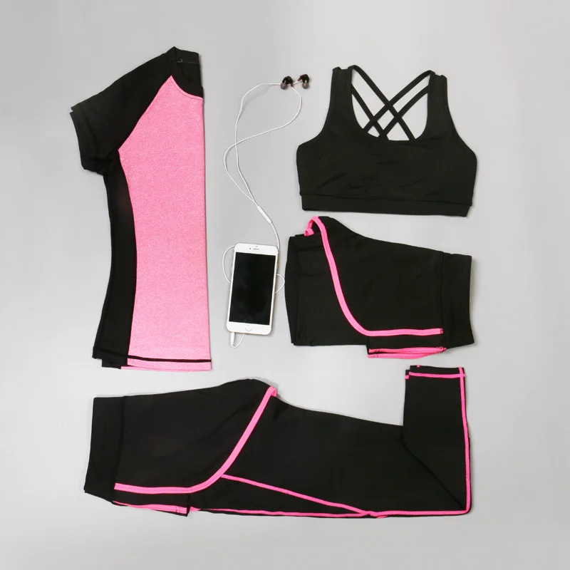 Четыре Наборы для ухода за кожей из летний женский открытый Йога Бег комплект