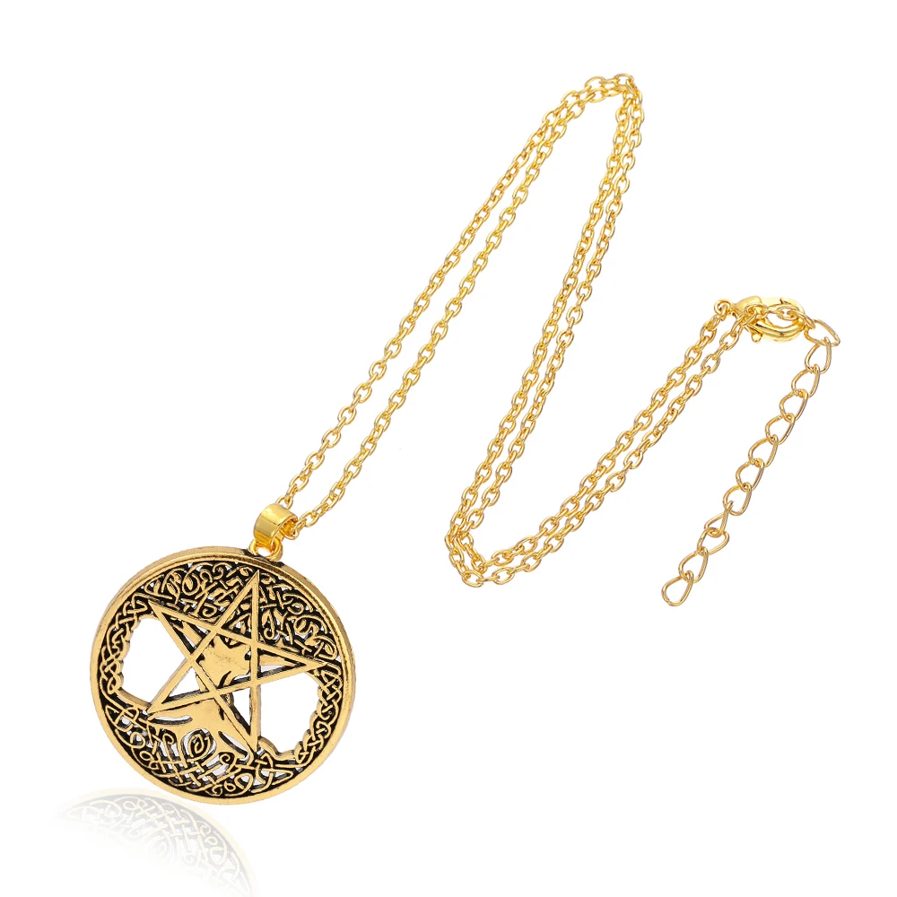 Teamer винтажный кулон с регулировкой Wicca Pentagram Yggdrasil Pentacle Talisman Amulet золотого и