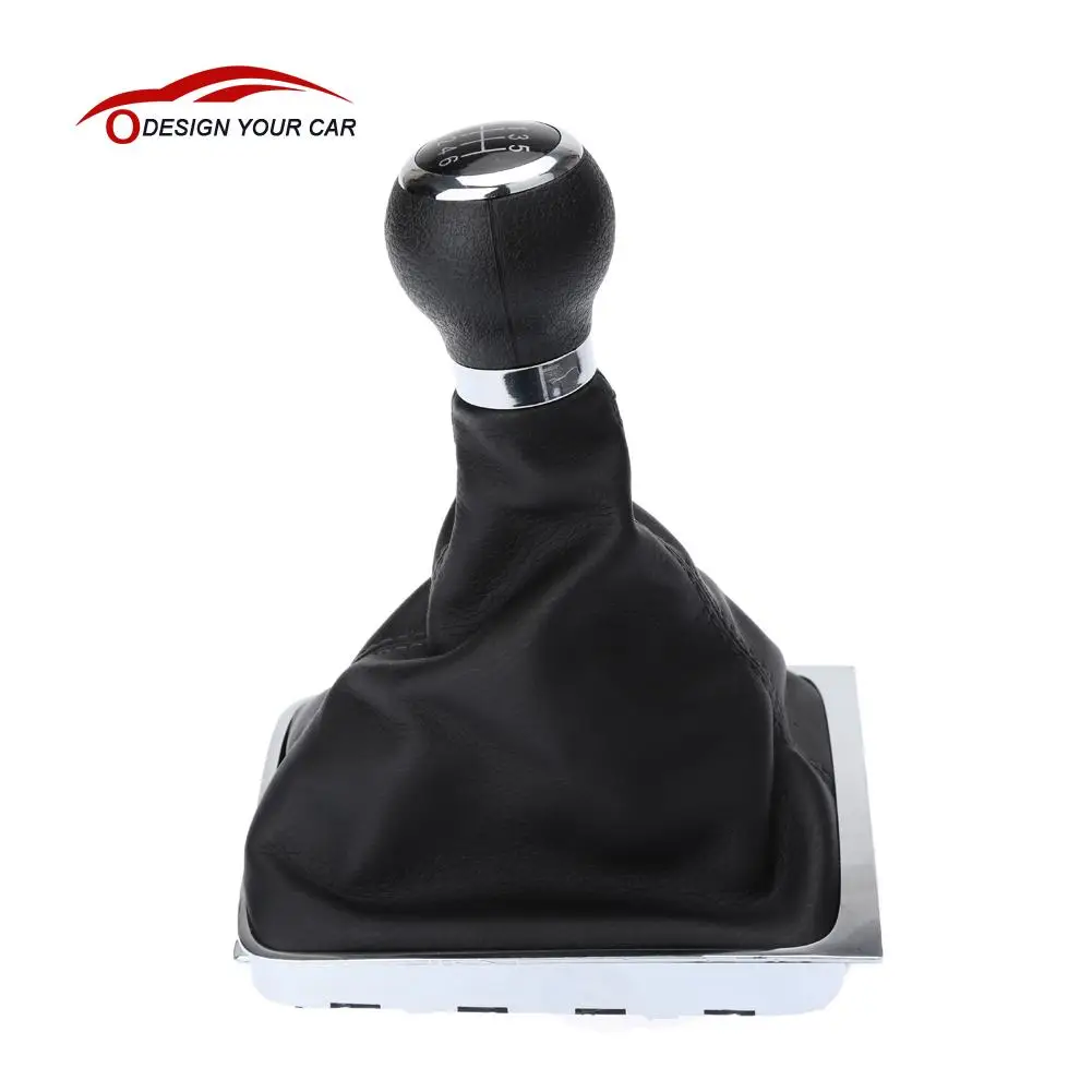KKmoon 6 скоростей головка переключения передач Черная ручка переключения передач Boot Gaiter рамка для Volkswagen VW Passat B6