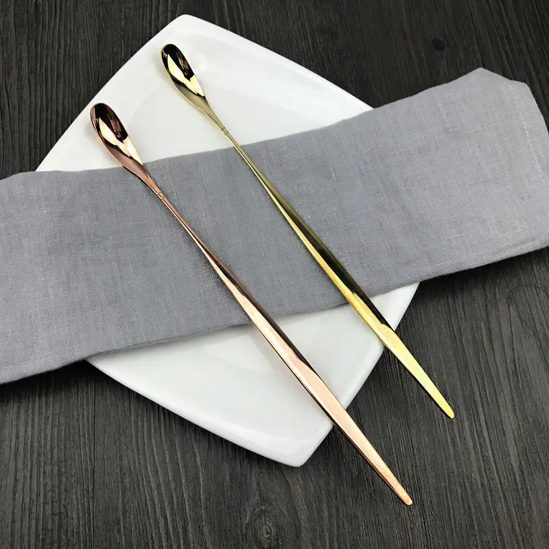 Медовая ложка из чистой меди для смешивания с длинной ручкой кофейная латунные