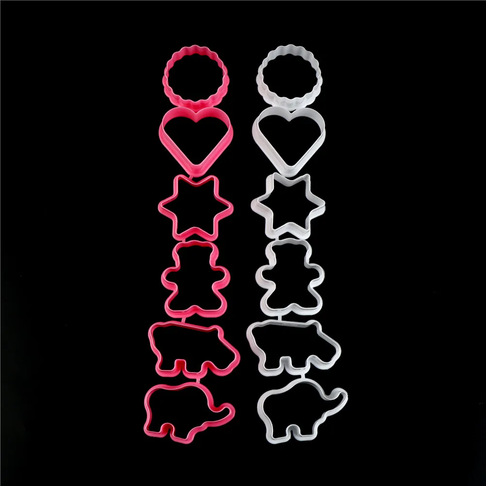 6 шт./компл. Пластик с рисунками животных С Рисунком Слона любовь рисунком медведя