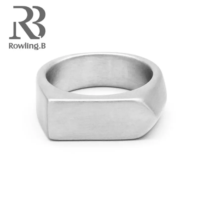 Гладкая Для мужчин серебряные кольца панк рок Прохладный моды индивидуальность