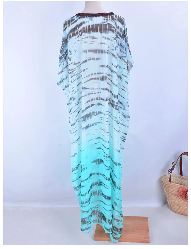 Fitshinling Tie dye Шифоновая туника пляжное Длинное Платье женское богемное праздничное большой размер парео макси платья для женщин сексуальная горячая распродажа