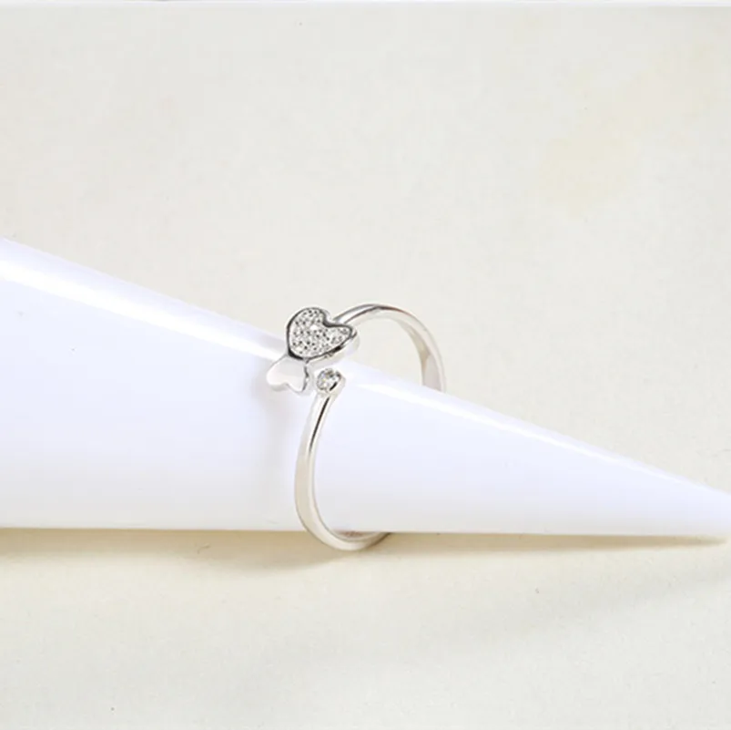 2017 новая мода высокое качество супер кристалл серебро 925 пробы кольцо с сердцем