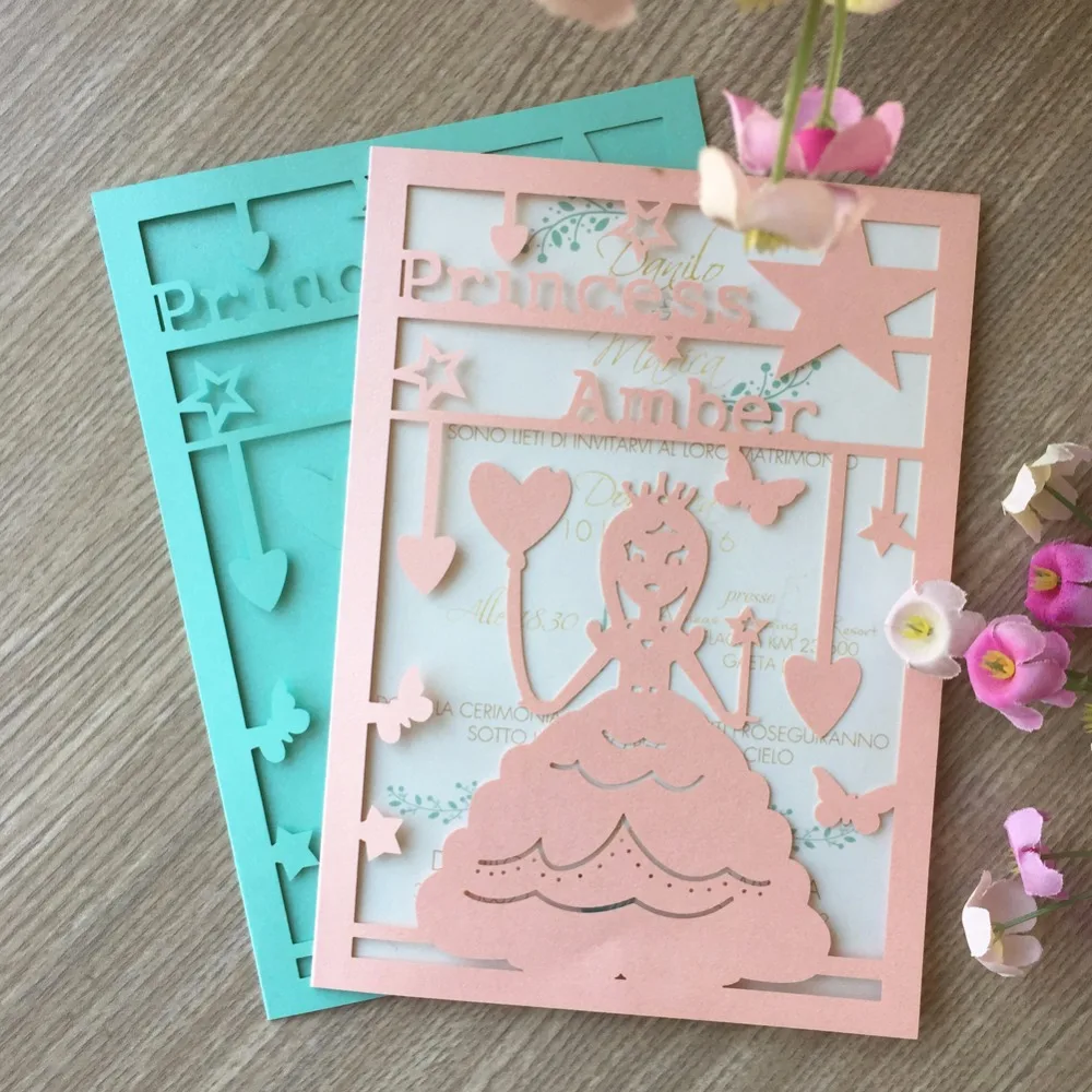 30 шт./лот шикарные Пригласительные открытки лазерной резки милые 16 вечерние чные