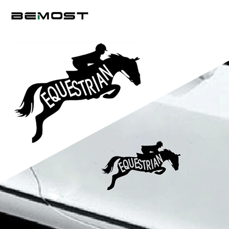 BEMOST забавная Лошадь Прыжки Конный автомобиль стикер окна автомобиля виниловая