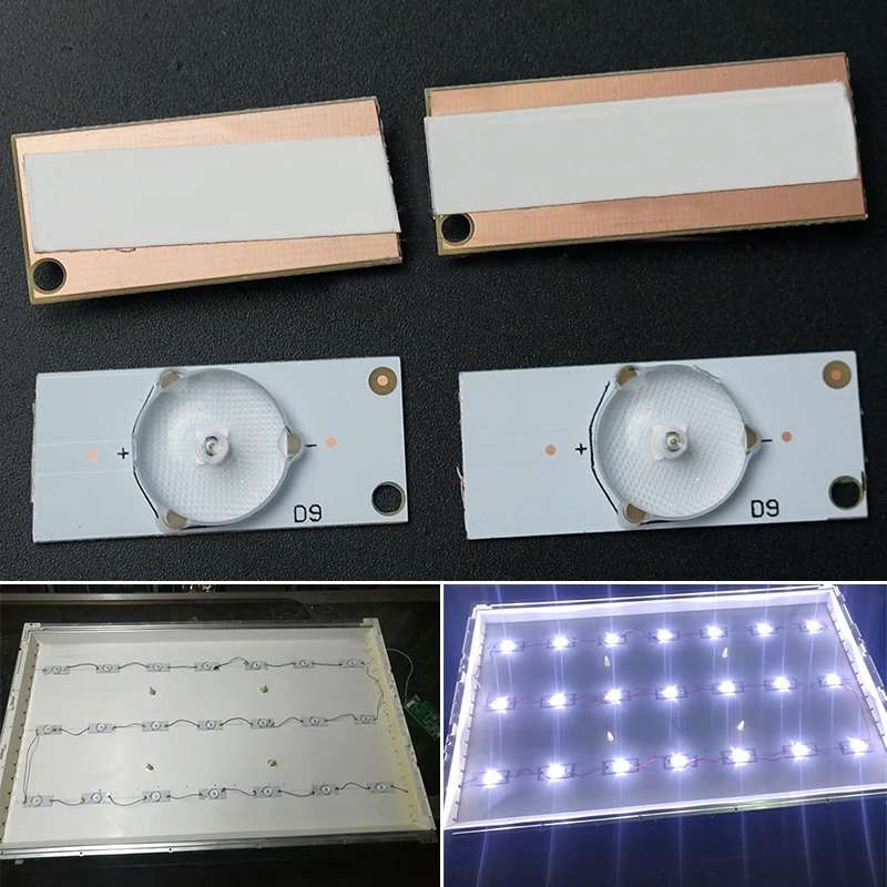 50 шт. 3 в SMD лампы бусины с оптической линзой Fliter для 32-65 дюймовых светодиодных лент