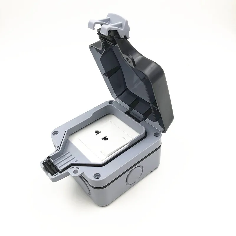 IP66 weatherproof waterproof outdoor power outlet 10A two-hole socket switch 110 ~ 250V without grounding | Электроника