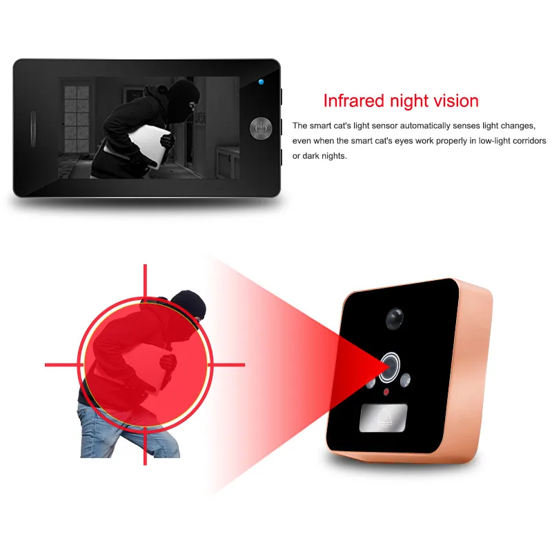 4 3 дюймов цифровая дверная камера дверной звонок ЖК-дисплей цветной экран двери