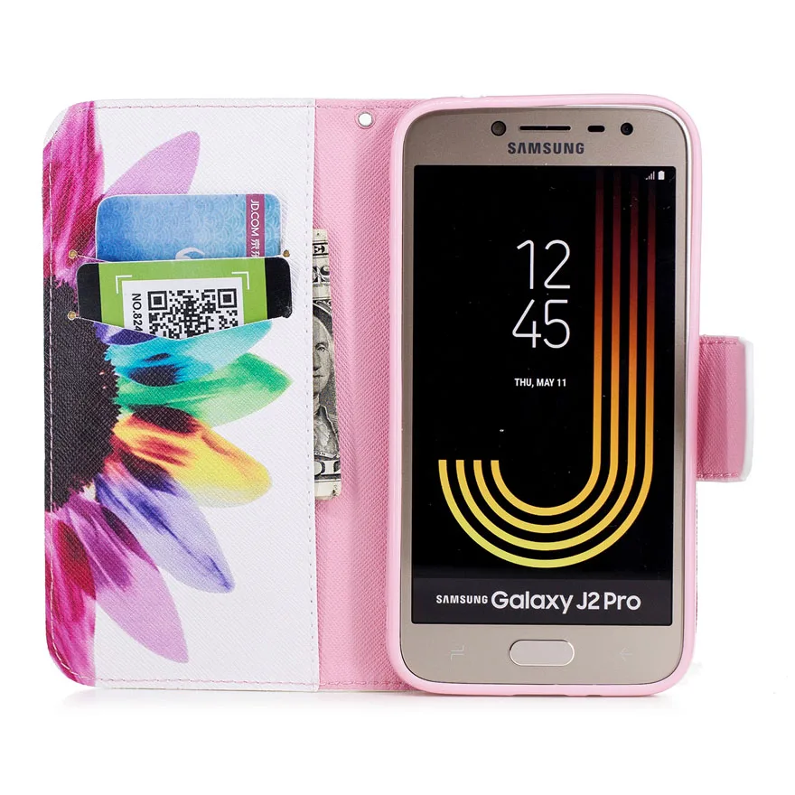 Чехол С Откидывающейся Крышкой для Samsung Galaxy J2 2018 J250 кожаный чехол телефона Pro