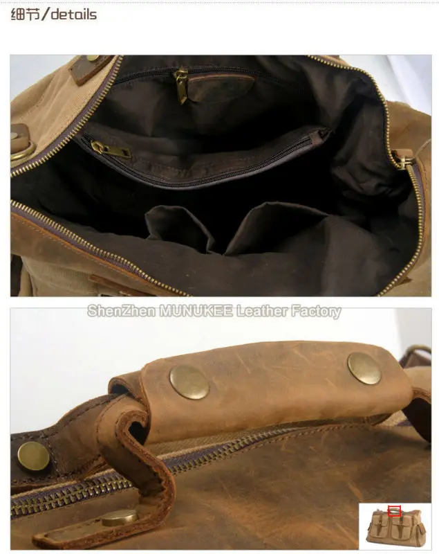 2019 Fashion Vintage Crazy Horse Leather Canvas Luggage Travel Bags Men's Large Capacity Duffel Bags Overnight Bag Weekend bag