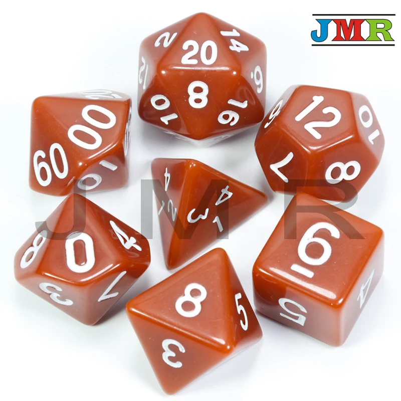Лидер продаж! 15 цветов 7 шт./компл. акриловые непрозрачные переносные игральные кубики игры для подземелья и драконы непрозрачные D4-D20 Multi по бокам кости настольная игра