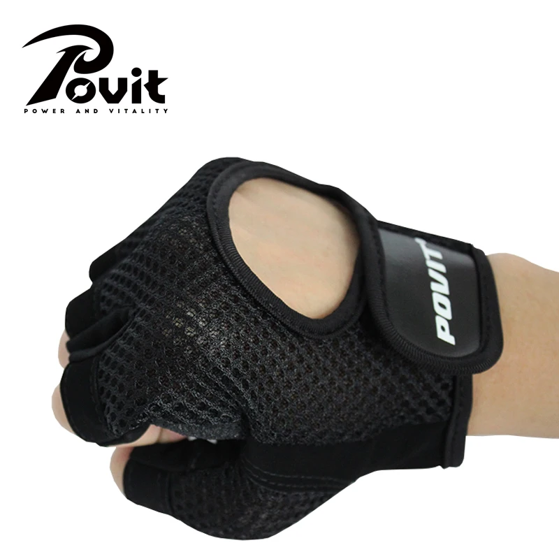 POVIT 1 пара фитнес перчатки для бодибилдинга Спортивная тренировка тяжелая