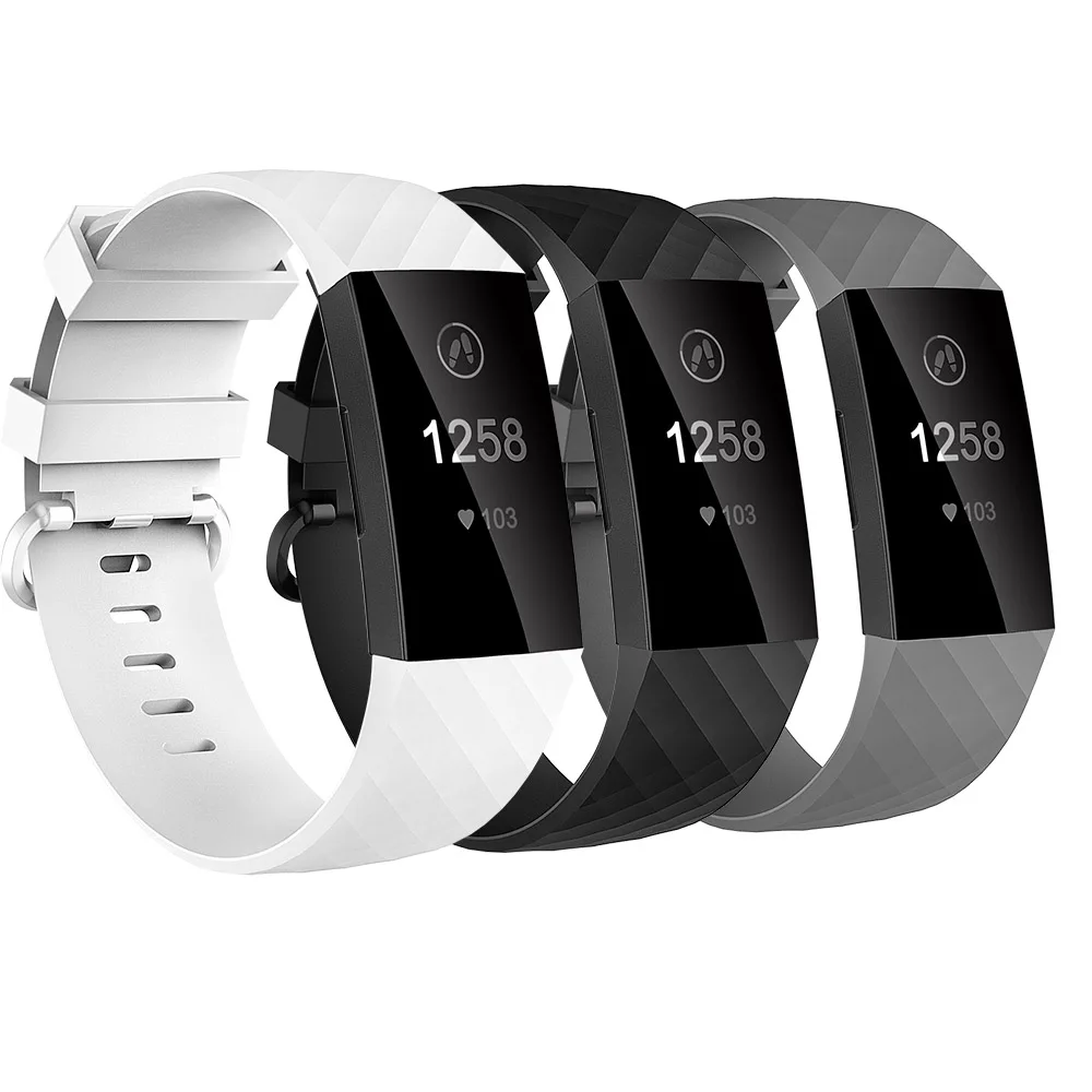 Baaletc часы наручные Ремешки для Fitbit заряд 3 замена tpu из разноцветных резиновых полосок для Fitbit заряд 3 с 3/4 шт. Сумка-аксессуар - Цвет: Patter D 3PCS