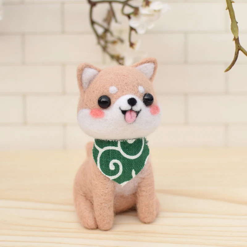 DIY Шиба ину щенок материал из шерстяного войлока сумка ручной работы ключ кулон