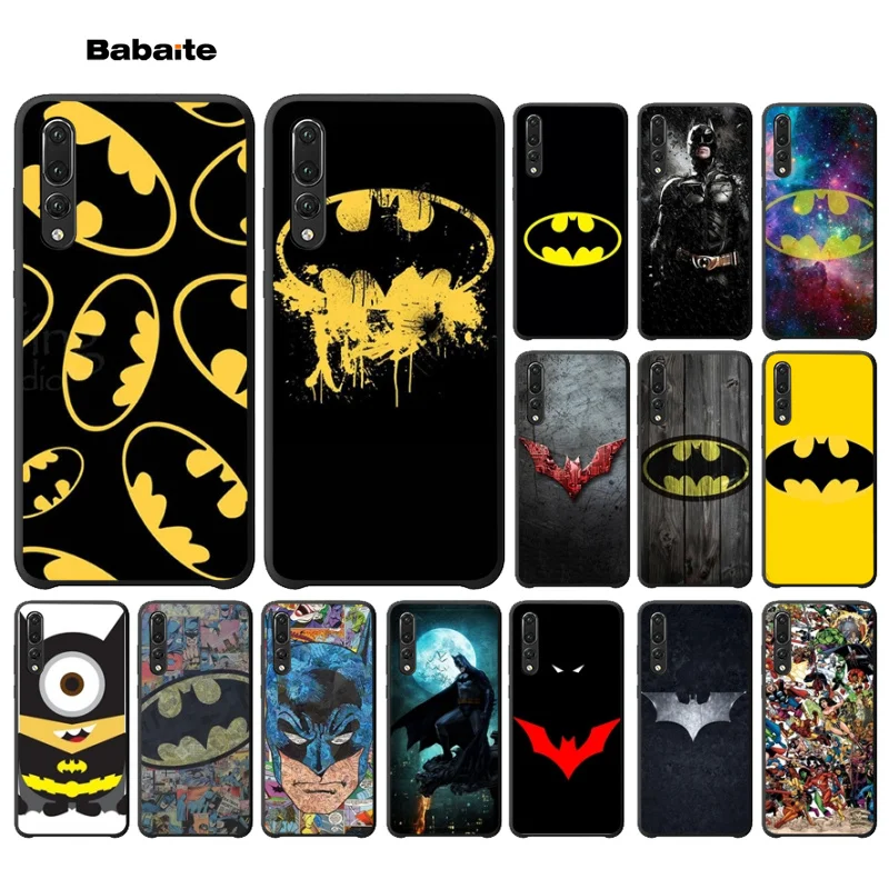 Мягкий силиконовый чехол для телефона из ТПУ Babaite super Batman Black Huawei NOVE3E P20 Pro Mate10 Lite P10