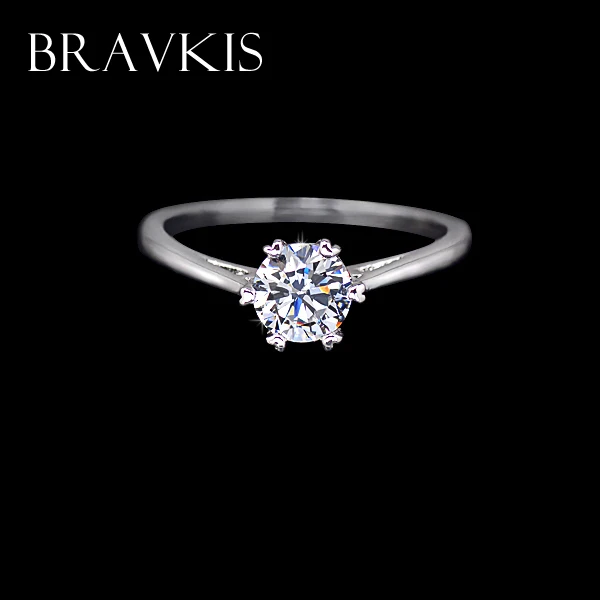 Простой циркониевый кольцо BRAVEKISS класса ААА обручальные кольца для женщин
