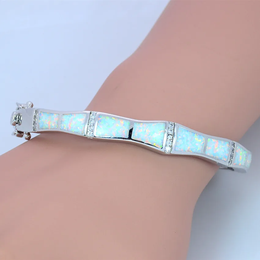 Оптовая и розничная продажа модные изящные белые браслеты с огненным опалом