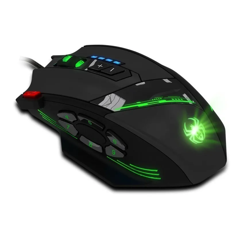 Проводная игровая мышь ZELOTES C12 4000DPI 12 кнопок светодиодный оптическая
