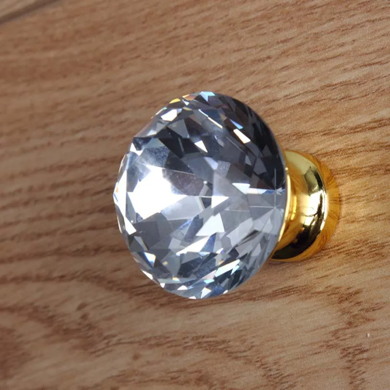 Прозрачные прозрачные ручки для ящиков и шкафов k9 кухонных модные роскошные