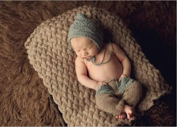 Бесплатная доставка вязаный реквизит для фотосъемки новорожденных детская