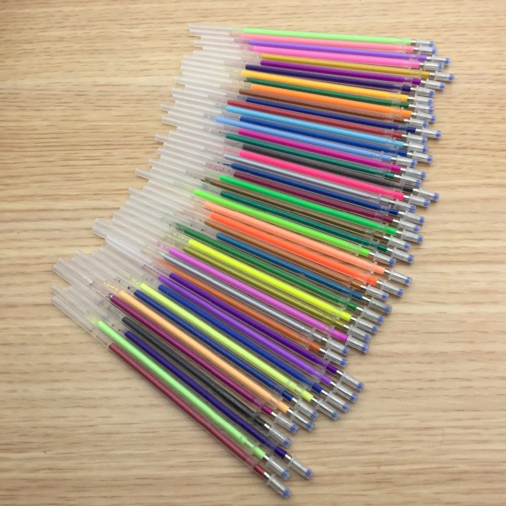 48 шт./компл. вспышка Заправка для гелевой ручки цветная полностью блестящая