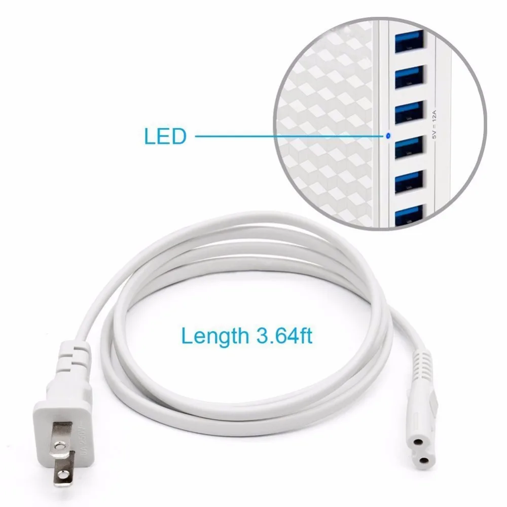 8-Ports USB Wall Charger 60W/12A Multi Desktop Charging Station Hub with ISmart Technology for iOS Android device | Мобильные