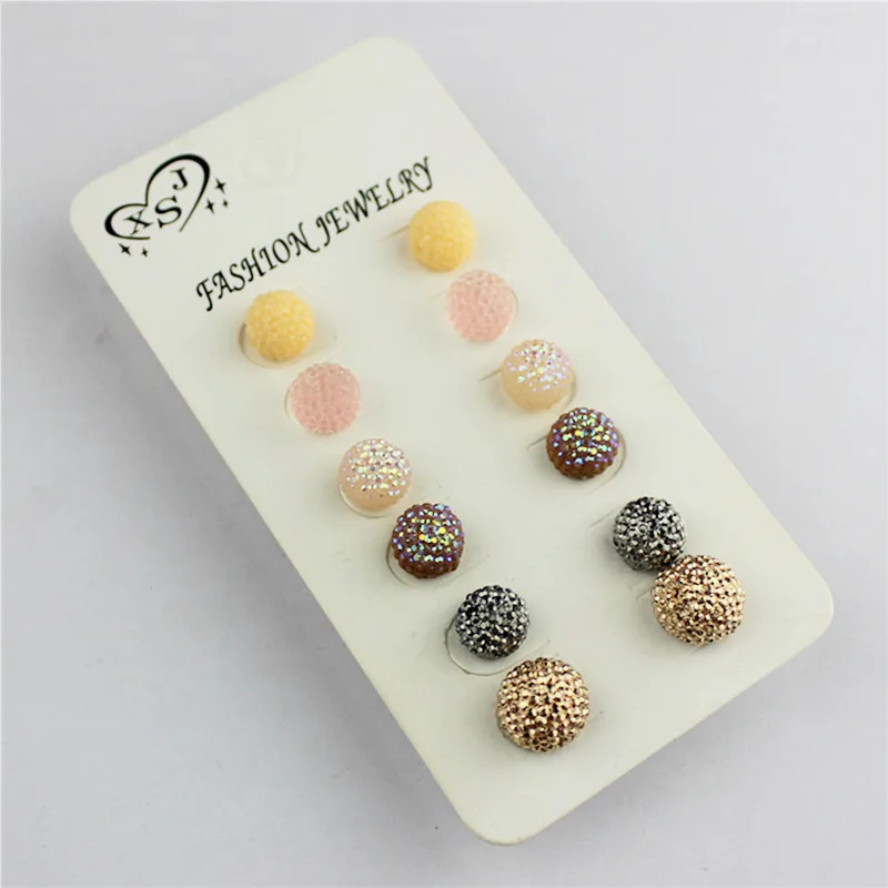 6 Пары/компл. Новые популярные женские ювелирные изделия оптом красивые серьги на