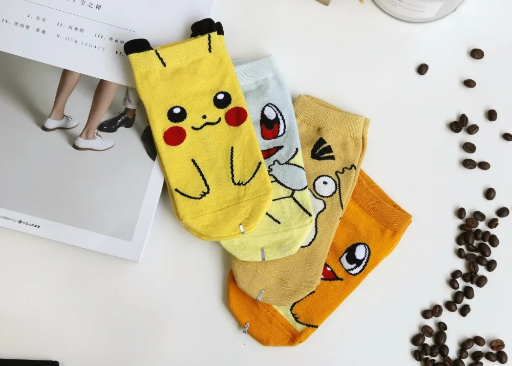 4 стиля носки по щиколотку Pokemon Go косплей карманные монстры Носки с рисунком