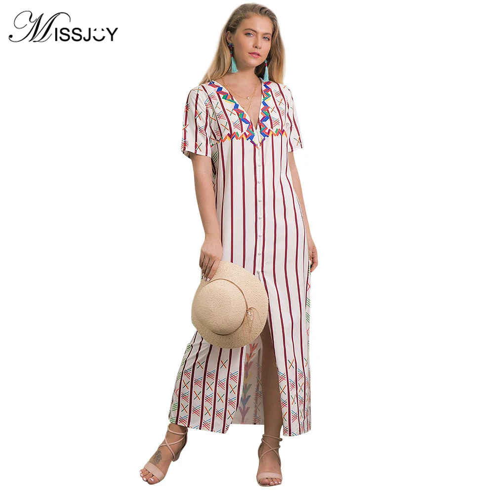 Платье MISSJOY женское в богемном стиле вечерние нное вечернее полоску с коротким