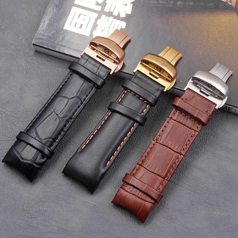 Кожаный ремешок 22mm23mm24mm для Tissot 1853 черный кожаный T035 с пряжкой мужчин и женщин