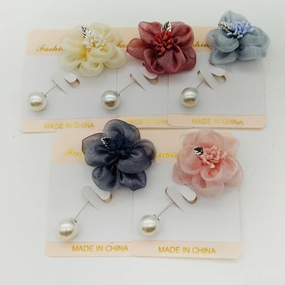 as picture 12pcs 12 шт./лот пряжа цветок Броши Булавки мусульманская брошь-Заколка Для хиджаба ювелирные изделия для женщин абайя химар серебряные булавки смешанные цвета - Окраска металла: as picture 12pcs