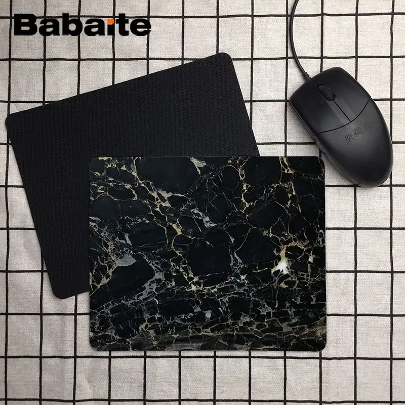 Babaite черный мрамор Забавный 180X220X2 мм 250X290X2 мм коврик для мыши Rectangel коврик для игровой мыши - Цвет: 18x22cm