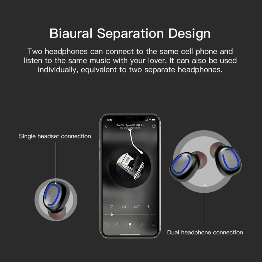 CBAOOO TWS водонепроницаемые беспроводные наушники, гарнитура Bluetooth 5,0, музыкальные спортивные стерео басы, bluetooth наушники с микрофоном для телефона