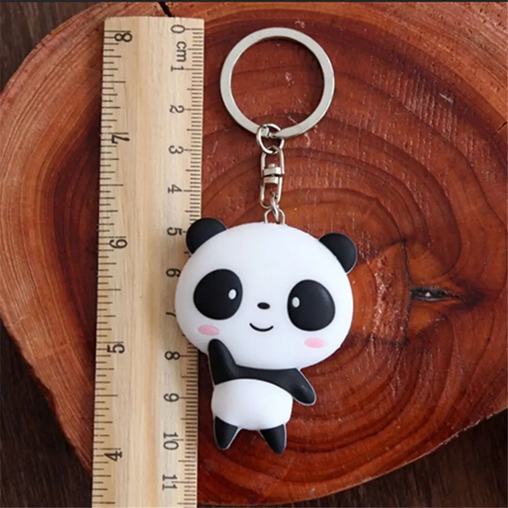 

1pc Panda Keychain car motorcycle line key ring holder keyring Pendant Silicone Key Ring Chain