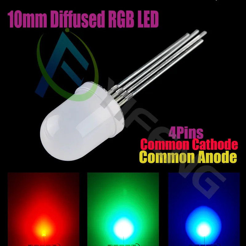 10 шт. = полноцветный рассеянный RGB светодиодный мм общий анодный катодный