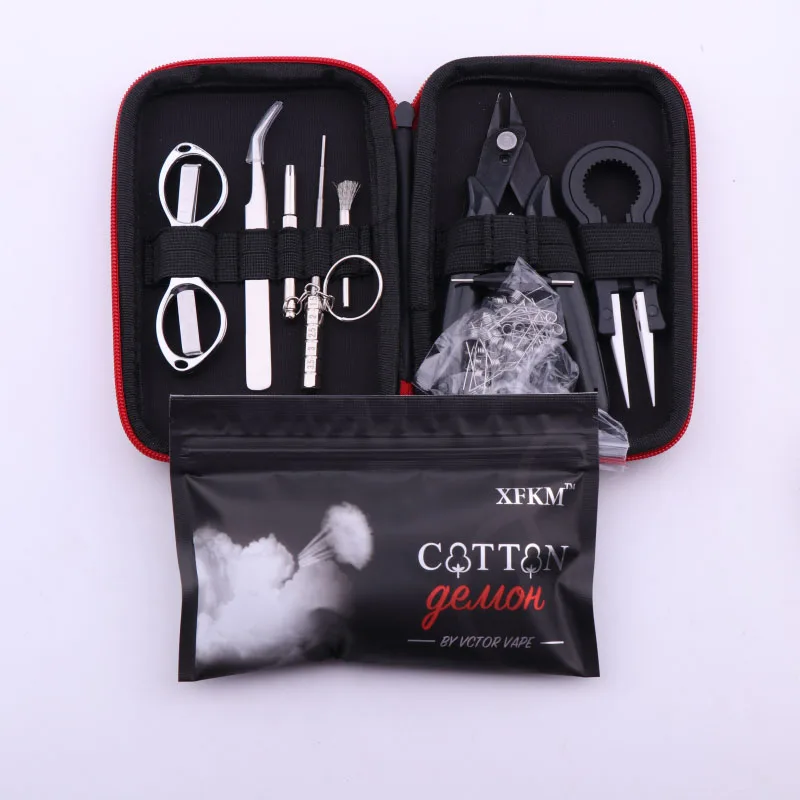 x9 kit 2 XFKM X9 мини Vape DIY сумка для инструментов Пинцет плоскогубцы провода нагреватели комплект катушки джиг обмотки для упаковки аксессуары для электронных сигарет - Цвет: x9 kit 2