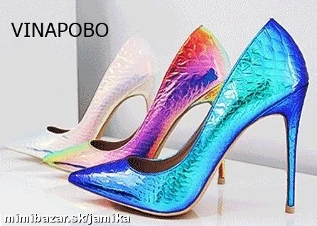 Vinapobo/Новые Модные осенние Серебристые свадебные туфли со змеиным принтом Большие размеры 35-43; пикантные туфли-лодочки на высоком каблуке с острым носком женская обувь