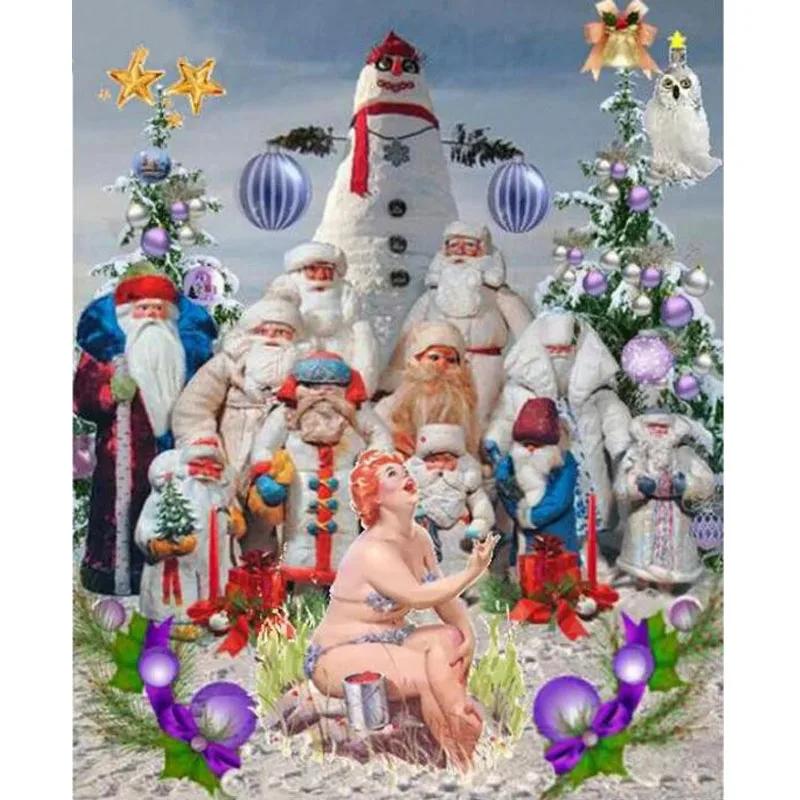 Рукоделие Алмазная вышивка счастливый Санта снеговик DIY картина полностью